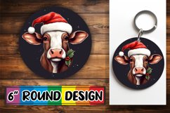 Playful Holiday Bovine Cheer: Cow-Centric Art Product Image 1
