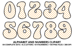 Polka Dots Alphabet Letters &amp; Numbers Clipart PNG 300DPI Product Image 5