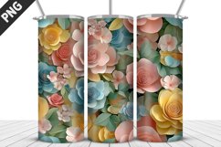 3D Flowers Tumbler Wrap | Sublimation Design | Tumble PNG Product Image 4