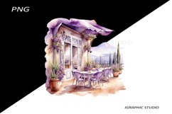 Watercolor Lavender Cafe Clipart Product Image 1