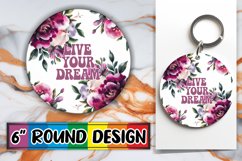 Joyful Car Coaster Round Style PNG, Flower Quote Product Image 1