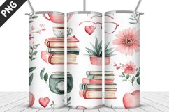 Books Seashell Tumbler Design | Books Tumbler Wrap Product Image 1