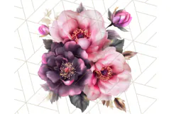 Gothic Floral PNG, Dark Aesthetic Flowers Clipart Print Product Image 3