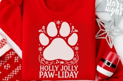 Holly Jolly Pawliday Svg, Dog Christmas Svg, Dog Paw Svg. Product Image 4