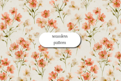 Soft Pink Floral Seamless Pattern | Romantic Botanical Product Image 1