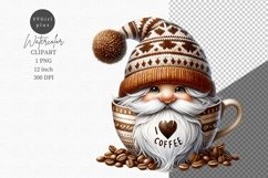Gnome clipart, Coffee clipart, Gnome sublimation Product Image 1