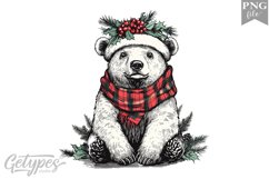 Christmas Bear Clipart Design - High Quality 300 Dpi Product Image 1