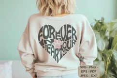 Forever in Our Hearts: Paw Print Heart Word Art SVG Product Image 1