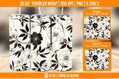 Flowers Tumbler Wrap Designs, Sublimation Wrap Product Image 1