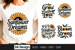 Sunflower Dreams Inspirational SVG PNG Product Image 1