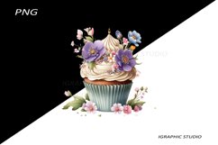 Flowers Cupcake Clipart Product Image 1