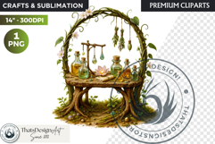 Fantasy clipart Magical Forest Village PNG for scrapbooking Product Image 1