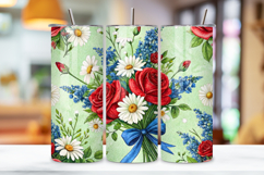 4th Of July Floral Fireworks Seamless Tumbler Wrap Product Image 3