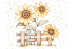Rustic Sunflower Clipart, Soft Country Farmhouse Florals Png Product Image 3