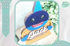 Shark Money Box svg, Coin Bank svg, Glowforge laser svg Product Image 2