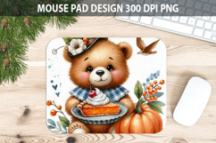Bear Mouse pad Sublimation - Thanksgiving Animal PNG Design Product Image 1