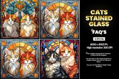 Cats Stained Glass Square Coaster - 04 Variations Product Image 1