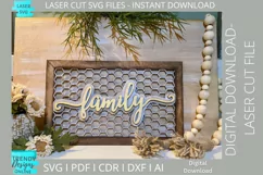 Family chicken wire sign svg laser cut Product Image 1