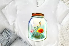 Watercolor Floral Jar PNG Clipart Product Image 2