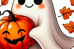 I Ghost People All Year Round PNG, Cute Halloween Ghost Product Image 5