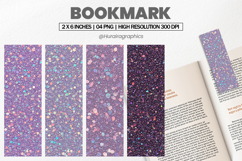 Purple Holographic Glitter PNG, Bookmark Sublimation Product Image 1