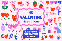 Cute Valentine's Day PNG Clipart Bundle Product Image 1