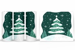 Christmas Tree Tumbler Design. Christmas Tree Sublimation Product Image 2