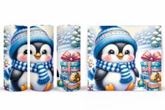 Cute Penguin Tumbler Design. Christmas Tumbler Sublimation Product Image 2