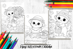 Summer Coloring Pages, Cat coloring page Product Image 1
