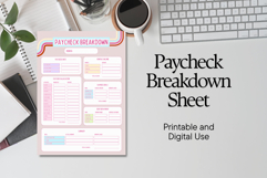 Paycheck Breakdown Sheet - Budget Planner Printable PDF Product Image 1