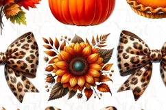 Coquette Fall Pumpkin & Bow PNG, Autumn Sublimation, Fall Product Image 5