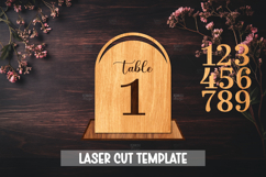 Table Number Wooden Stand SVG Laser Cut Product Image 1