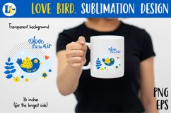 Cute Bird. Love is in the air. clipart| Sublimation design Product Image 2