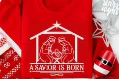 A Savior Is Born Svg, Christian Christmas Svg, Nativity Svg. Product Image 4