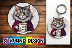 Timeless Round Ornaments Sublimation PNG, Grumpy Cat Product Image 1