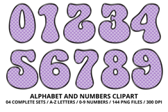 Mermaid Scales Alphabet Letters &amp; Numbers Clipart PNG 300DPI Product Image 5
