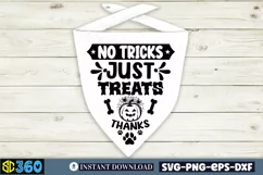 No tricks just treats thanks SVG, Halloween Dog Bandana SVG Product Image 2
