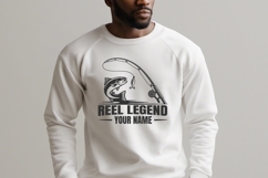 Reel Legend Svg Fishing Rod Bass Fish Custom Name Design Product Image 3