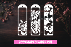 3 Floral Bookmarks Paper cut SVG Laser cut,Cricut,Silhouette Product Image 1