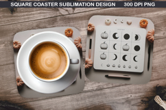 Halloween Coaster Sublimation, Halloween Coaster PNG Design Product Image 1