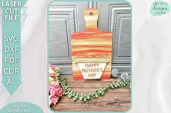 Happy Mother's day Flower holder Vase Glowforge laser cut Product Image 3