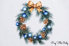 Luxury Blue And Gold Christmas Clipart PNG Product Image 1