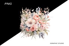 Watercolor Pastel Flowers Clipart, Wedding Flowers Clipart Product Image 1