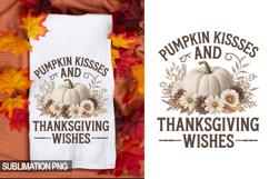 Pumpkin Kisses White Pumpkin Towel PNG - Towel Sublimation Product Image 1