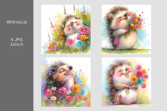 Hedgehog JPG, Whimsical JPG, JPG, Junk journal, Product Image 1