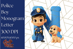 Police Officer Boy Letter N Clipart | Cop Alphabet PNG Product Image 1