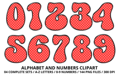 Mermaid Scales Alphabet Letters &amp; Numbers Clipart PNG 300DPI Product Image 5