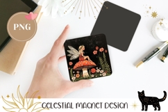 Mushrooms Magnet, Celestial Magnet, Fairy Magnet PNG Product Image 1