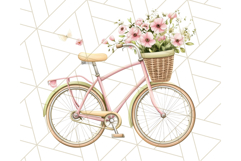Bicycle with Flowers PNG, Pastel Spring Floral Bike Clipart Product Image 3