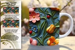 DYNAMIC 11oz Mug Wrap PNG Artwork , 3D Flower Product Image 1